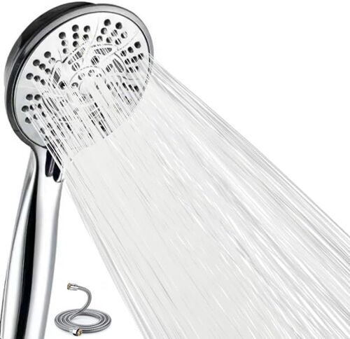 Pommeau de douche haute pression 10 modes, pommeau de douche à main avec tuyau de 152,4 cm, buses anti-obstruction, chrome