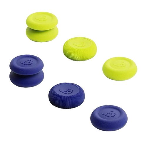 6pcs Thumb Grip Set Joystick Cap Thumbstick Cover Pour Ps4 Jaune Bleu