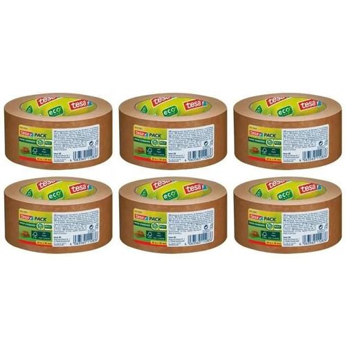 Lot de 6 Rubans Adhésif d emballage PAPER FSC ecoLogo 50mm x 50m