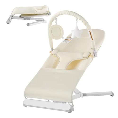 Transat Bébé-Vevor-Barre De Jouets Rotative, Sac De Transport, Transat Portable Bébés-Pour Intérieur, Extérieur, Maison-Beige