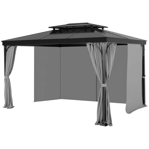 Rideau D'intimité Pour Tonnelle Imperméable Extérieur-Vevor-Rideaux Pour Pergola-284 X 284 X 204 Cm-4 Panneaux-Gris