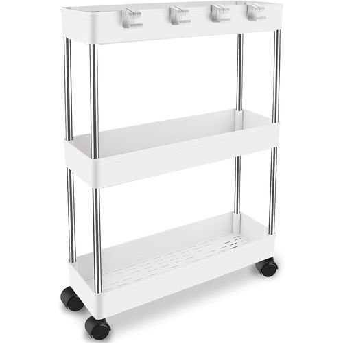 Subzonal-Chariot De Rangement, Desserte À Roulettes À 3 Étagères, Rangement Cuisine, Chariot De Salle De Bain, À Roulettes