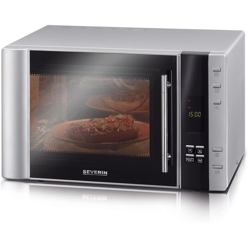 CHECARZHN--NO1-Four À Micro-Ondes 30 L, 2 500 W, Avec Fonction Gril Et Chaleur Tournante, Avec 5 Niveaux De Puissance, 10 Programmes Automatiques, Inox/Noir, Mw 7775