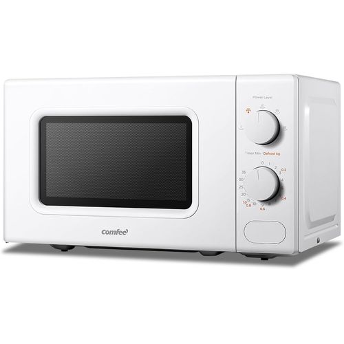 ChenQuanSarl-Cm-M202Cc(Wh) Four À Micro-Ondes Compact Avec La Capacité De 20 Litres, 700 W Avec Commande Manuelle, Convenable Pour Petites Cuisines, 5 Niveaux De Puissance, Dége Rapide, Blanc