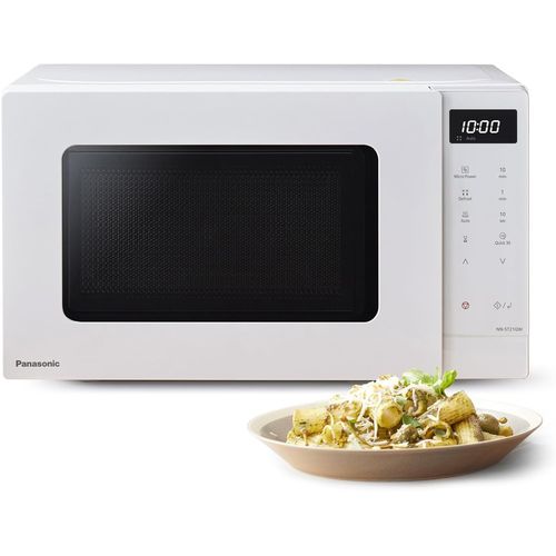 ASFASFq-NN-ST21QWEPG Four Micro-Ondes Solo 20L avec Plateau en Verre, 800W, Décongélation Automatique, 11 Programmes Automatiques, Affichage LED, 5 Niveaux de Puissance, Minuterie Numérique, Blanc