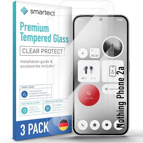 Verre Trempé [3 Pièces, Clear] Pour Nothing Phone 2a / 2a Plus, Protecteur D'écran En Verre Hd Anti Rayures, Sans Bulles, Dureté 9h, 0.3mm Ultra Transparent, Ultra Résistant