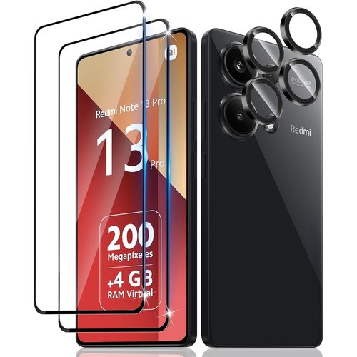 Trahoo-Pour Xiaomi Redmi Note 13 Pro 4g/Poco M6 Pro 4g Verre Trempé, Protection Écran + Caméra Arrière Protecteur Film,¿2+2 Pièces¿ Dureté 9h Hd Film Anti-Rayures Protecteurs D'écran Vitre Trempé