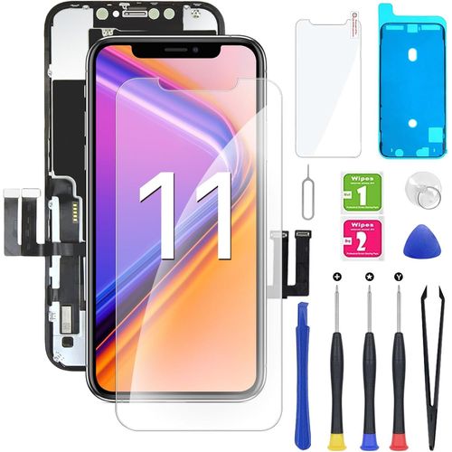 Kalanka-Ecran Pour Iphone 11 Noir 6.1"" Pouces -Écran Tactile Digitizer Assembly Avec Kit De Réparation Complet Et Protecteur D'écran,A2111, A2223, A2221