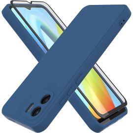 Coque Silicone Tpu Anti-Chocs + Verre Trempé Pour Xiaomi Redmi A1/Redmi A2 4g (6.52"") - Protection Complète Écran Et Caméra, Bleu