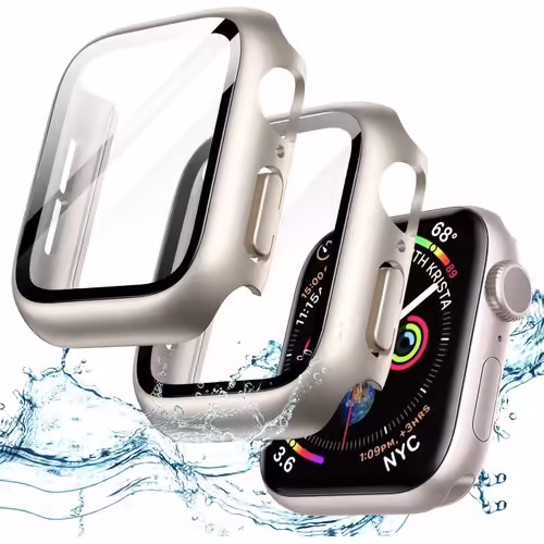 Aefj-Coque Étanche Avec Protection D'écran Pour Apple Watch Se 3/2/1 (2025/2022/2020) / Series 6 5 4 40mm, Film En Verre Trempé Intégré, Étui Housse De Protecteur, Lot De 2 (Lumière Stellaire)