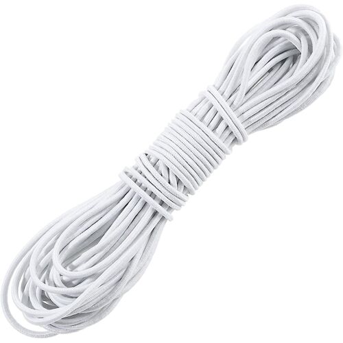 White Elastic Cord, 3mm X 10m, White Rubber Cord Round High Elastic Cord For Tent Backpack Indoor Travel Party (White)