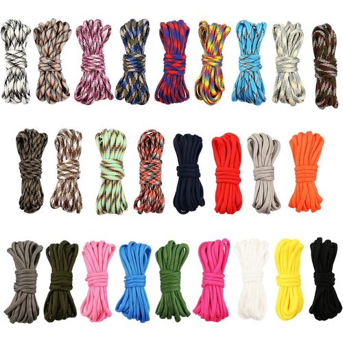 26 Colors Paracord Bracelet Rope 3m 4mm 550 Parachute Rope 7 Strands Manual Braiding For Outdoor Survival Rope Lanyards Key Chain Dog Collar Carabiner