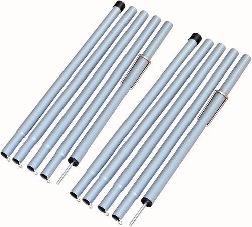 Set Of Two Adjustable Tent Poles For Camping Tarp Pole With Hook (Iron, 190cm)