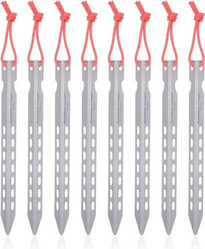 Ti4008p 6/8/12 Pack 6/8/12 Ultra Light Titanium Tent Pegs For Outdoor Camping Tent