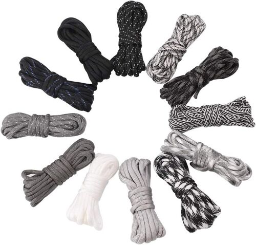 Parachute Rope, 12 Colors 3m Paracord 550 Multifunctional Type Iii Survival Rope Paracord Bracelet Random Combination Diy Kit 7 Strands Tent Rope (Multicolor