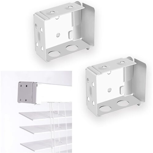 Lot de 2 supports de montage pour stores vénitiens en bois blanc pour stores vénitiens/en bois de 5,1 cm