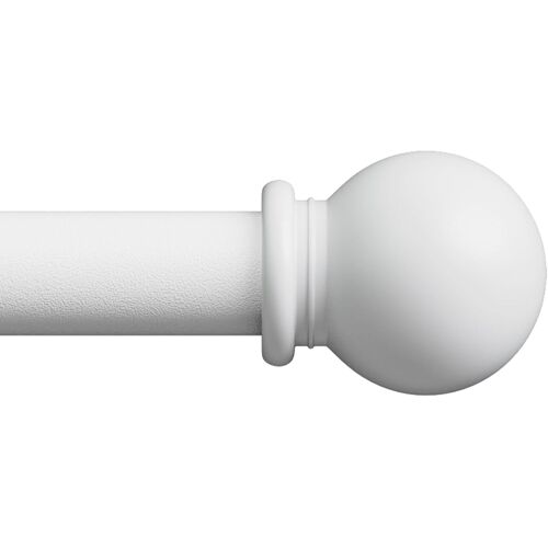 Kalanka-Tringle Rideau, 80-222 Cm Tringle À Rideau Extensible Avec Embouts À Boule Avec Supports, 16mm De Diamètre Fenêtre Décorative Tringle Rideaux (Blanc)
