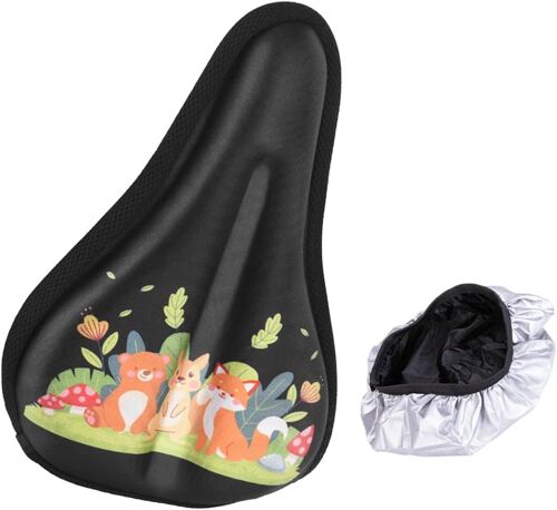 Selle De Vélo Souple Pour Enfant Avec Coussin De Siège En Gel,Stable Et Respirante,Motif Animal,Taille 22 X 15 Cm,Pour La Plupart Des Vélos D'enfants,Housse Imperméable