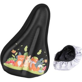 Selle De Vélo Souple Pour Enfant Avec Coussin De Siège En Gel,Stable Et Respirante,Motif Animal,Taille 22 X 15 Cm,Pour La Plupart Des Vélos D'enfants,Housse Imperméable