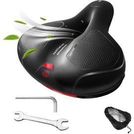 Selle De Ultra Confortable,Selle De Vélo Gel Ergonomique Avec Amortisseur À Double Ressort Pour Bicyclette Vtt Vélos Montagne.[E84]