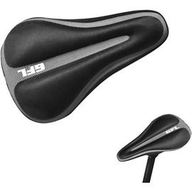 Housse Selle Absorbant Les Chocs,Coussin De Selle Pour Vélo En Silicone,Housse De Siège De Vélo En Gel,Housse De Selle De Vélo,Doux Pour Vtt De Montagne,Vélo De Route,17 X 29,5 Cm,Noir