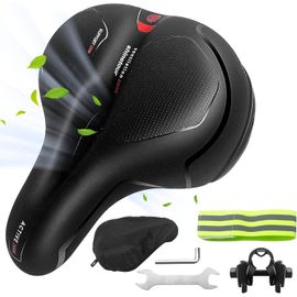 Selle Confortable,Selle De Vélo Confort Absorption Des Chocs Respirante Rebond Surdimensionnée Pour Vélo De Montagne/Vtt/Vélos/Vélos Pliants Hommes Pour Femmes Enfants.[E114]