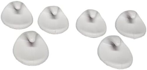 Lot de 6 crochets adhésifs ovales en plastique blanc,autocollants,crochets muraux et de porte robustes pour la maison,le bureau et la cuisine,bâton solide,sans dommages