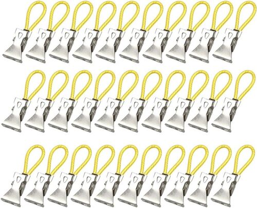 30 Pièces Serviette,Attache Torchon Cuisine,Crochet Torchon,convient pour la maison,la salle de bain,les torchons de plage,les vêtements(Jaune)