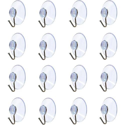 Crochet Adhésif,16 Pièces Crochets Adhesifs Transparent Auto Adhesif,Crochet Mural en Acier Inoxydable pour Maison,Cuisine,Salle Bain (4cm)
