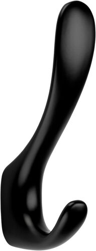 Crochet de vestiaire NANA noir mat 120 x 22 x 56 mm avec montage invisible Patère de la collection BlackLine