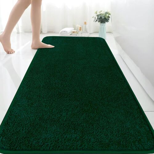 Tapis De Bain Extra Large En Microfibre Absorbant,Antidérapant,Anti-Moisissure,Lavable En Machine,Pour Chambre À Coucher,Salle De Bain,Vert,150 X 60 Cm