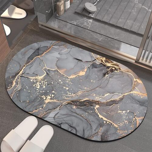 Tapis de Bain en Pierre de diatomée-Doux et Confortable,Tapis de Bain en Pierre Super Absorbant et antidérapant.[F48]