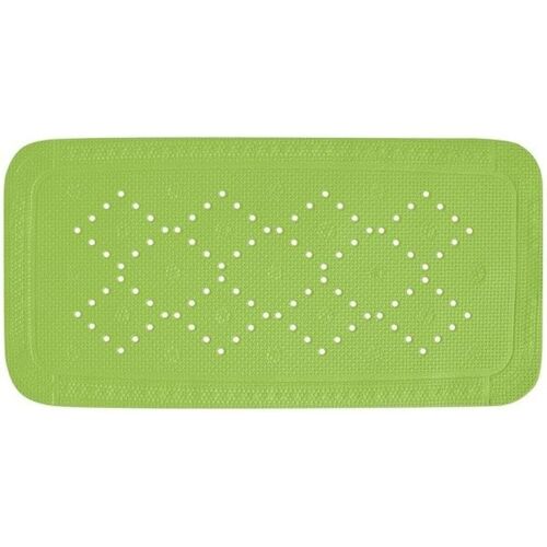 Tapis Fond de Baignoire en Mousse PVC Alaska-Tapis de Bain Antidérapant avec Ventouses + Trous de Drainage Anti Moisissure-91 x 36 cm-Kiwi