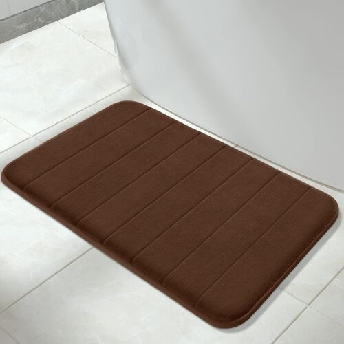 Tapis de bain antidérapant,80 x 50 cm,super absorption d'eau,épais,lavable en machine,facile à sécher-Marron