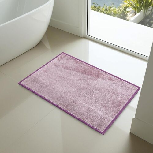 KAL-, Ocean Tapis De Bain, Antidérapant Et Super Résistant, Doux Pour Douche Et Baignoire, Fin Et Fonctionnel, Lavable En Machine, Design Moderne, Rectangulaire 45 X 75 Cm, Couleur Lilas