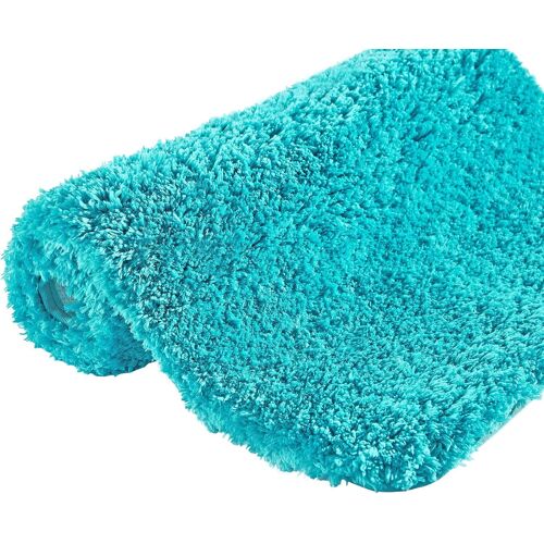 Tapis de Salle de Bain,Microfibre Douces Absorbant avec Fond en Caoutchouc Antidérapant Tapis de Bain,pour la Bebe Baignoire,Salle de Bain,Bleu Vert,60 x 90 cm
