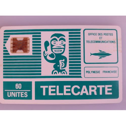 Télécarte Polynésie Française "Tiki Vert" 60 Unités Phonecote Pf1