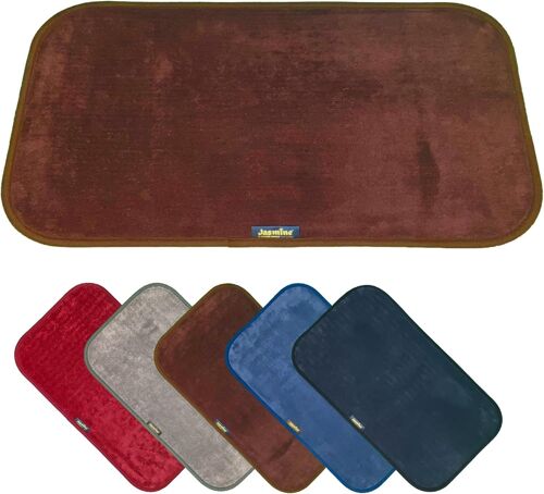 Absorbant antidérapant pour salle de bain,douche et cuisine en microfibre souple,idéal aussi comme tapis d'entrée ou paillash,lavable en machine (40 x 70 cm,marron)