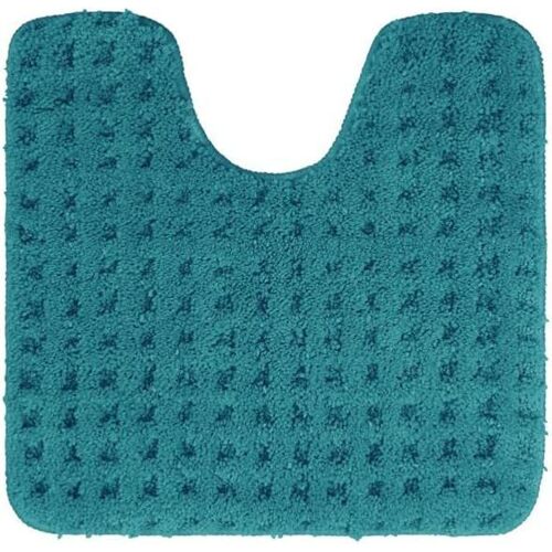 Tapis de bain moelleux,Accessoire Salle de Bain,Tapis Douche en microfibre douce,Antidérapant & lavable,Dimensions : 45 x 45 cm avec découpe WC,Couleur : turquoise