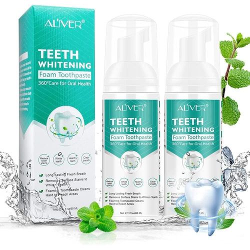 Kalanka-Dentifrice En Mousse Pour Dents Sensibles, (2 Pieces) Dentifrice Blanchissant, Teethaid Mouthwash, Deep Clean Formula Élimine Les Taches De Dents Pour Le Blanchiment Dentaire Blanc