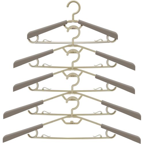 SUBZONAL-ipow 5 Pcs Cintres en Plastique avec Crochets, Réglables la Longueur d'épaules, pour différentes Tailles vêtements 39-59cm, Parfait pour accrocher des Vestes, Pantalons, Chemises, Robes et C