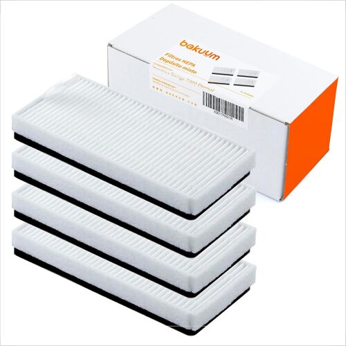 Pack de 4 filtres HEPA pour Cecotec Conga 7290 Eternal et 7490 Eternal modèles Home X-Treme et Genesis. Pack de pièces de rechange et accessoires pour robot aspirateur
