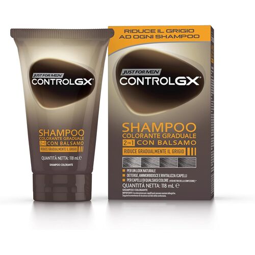 Just For Men - Control Gx - Shampooing Colorant, 2 En 1 Avec Baume, R¿¿Duit Progressivement Les Cheveux Gris Pour Un Look Naturel, 118 Ml 