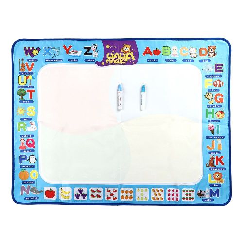 Tapis de dessin a l'eau pour enfants 100 x 75 cm, kit de peinture a l'eau magique avec toile et stylo