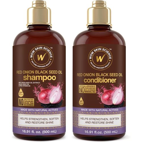 Shampooing Et Après-Shampooing À L'huile De Graines Noires D'oignon Avec Huile Capillaire Brun 16,9 Fl Oz (Lot De 2)[Z3444]