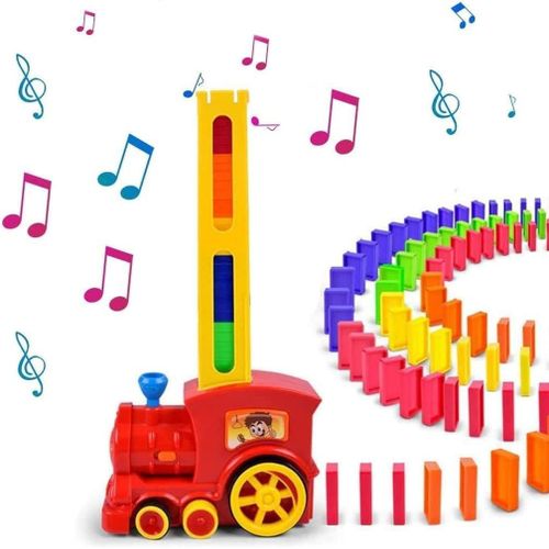 200pcs Train Électrique Domino Jouet,Domino Automatique Distribution De Rallye Train Avec Lumière Et Musique,Educatif Jouet Domino Blocks Stack Cadeau Adapté Aux Enfants De Plus De 3 Ans