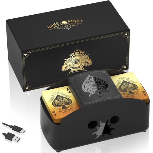 Melangeur De Carte Électronique,Mélangeur De Cartes À Jouer,Trieur De Carte Entièrement Automatique 1-2 Ponts,D'outil De Mélangeurs De Carte Pour Uno,Texas Hold'em,Phase 10,Blackjack
