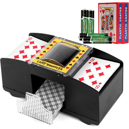 Szbjsmf Mélangeur De Cartes Electrique, Distributeur De Cartes Automatique Avec Batterie Et 2 Jeux De Poker Pour Uno, Poker, Pro,Mini Tarot, Blackjack, Texas Hold'em[Z1874]