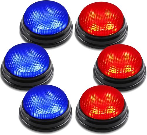 Chenquansarl-6 Pack Game Jeu Buzzer Avec 2 Lumières Et Sons Différents, Des Boutons De Buzzer De Quiz Show, Parfait Pour Les Nuits De Trivia Familiale Et L'activité D'enseignement En Classe