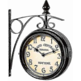 Pour horloge murale Horloge de jardin en fer forgé Horloge artisanale à 2 faces Grand Central Terminal New York